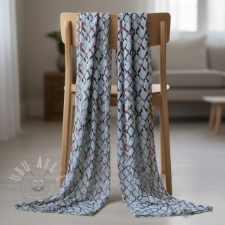 Tkanina wiskozowa z lnem Ivy Diamonds design A digital print