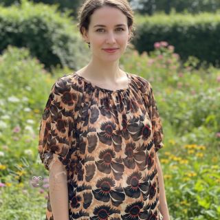 Tkanina wiskozowa z lnem Sunlower design B digital print