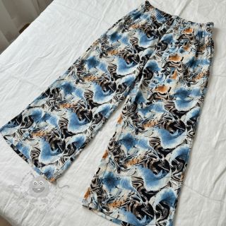 Tkanina wiskozowa z lnem Paint chaos design A digital print