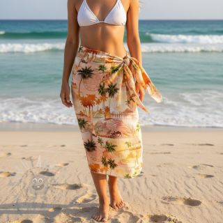 Tkanina wiskozowa z lnem Egypt design B digital print