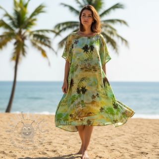 Tkanina wiskozowa z lnem Egypt design A digital print