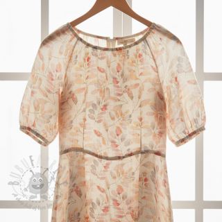 Tkanina wiskozowa z lnem Natural Lin Lissy pink digital print