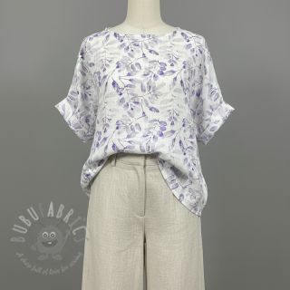 Tkanina wiskozowa z lnem Natural Lin Lissy purple digital print