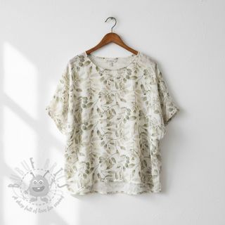 Tkanina wiskozowa z lnem Natural Lin Lissy ecru digital print