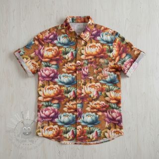 Tkanina wiskozowa z lnem Marigold design C digital print