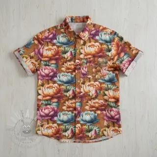 Tkanina wiskozowa z lnem Marigold design C digital print