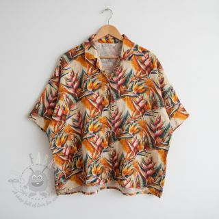 Tkanina wiskozowa z lnem Marigold design A digital print