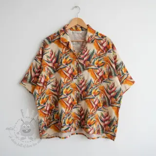 Tkanina wiskozowa z lnem Marigold design A digital print