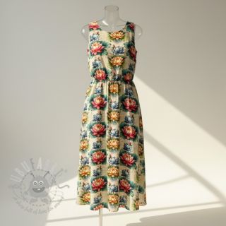 Tkanina wiskozowa z lnem Clover design D digital print