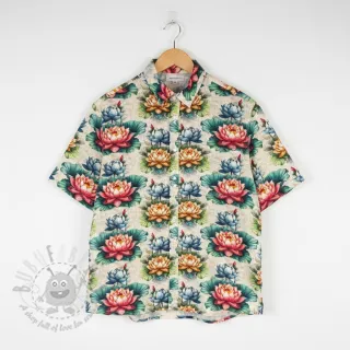 Tkanina wiskozowa z lnem Clover design D digital print