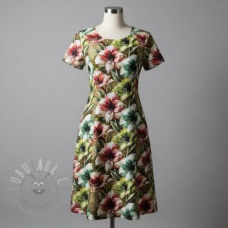 Tkanina wiskozowa z lnem Azalea design C digital print