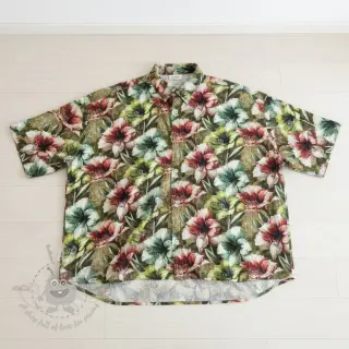 Tkanina wiskozowa z lnem Azalea design C digital print