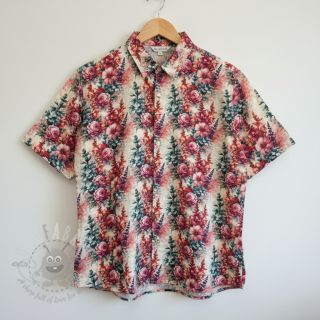 Tkanina wiskozowa z lnem Viola design C digital print