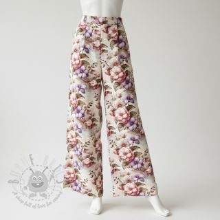 Tkanina wiskozowa z lnem Casia design C digital print