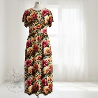 Tkanina wiskozowa z lnem Rosalie design A digital print