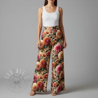 Tkanina wiskozowa z lnem Rosalie design A digital print