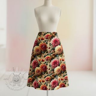 Tkanina wiskozowa z lnem Rosalie design A digital print