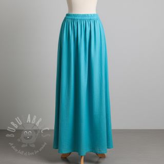 Tkanina wiskozowa z lnem PREMIUM ocean blue