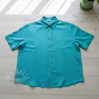 Tkanina wiskozowa z lnem PREMIUM ocean blue