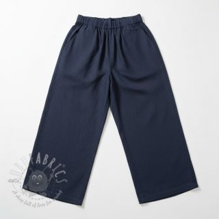 Tkanina wiskozowa z lnem PREMIUM navy blue