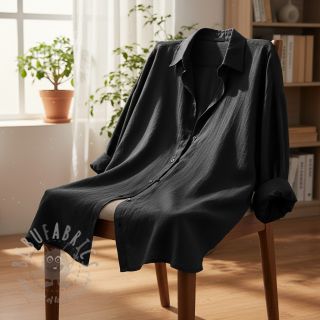 Tkanina wiskozowa z lnem PREMIUM black