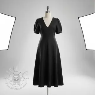 Tkanina wiskozowa z lnem PREMIUM black