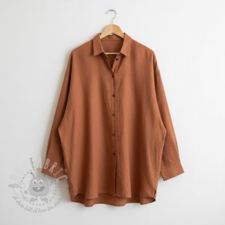 Tkanina wiskozowa z lnem PREMIUM brick