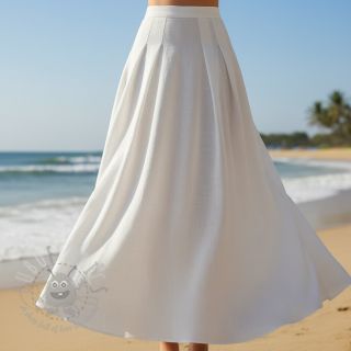 Tkanina wiskozowa z lnem PREMIUM white