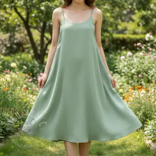 Tkanina wiskozowa z lnem PREMIUM old green