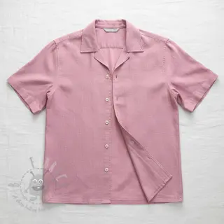 Tkanina wiskozowa z lnem PREMIUM old pink
