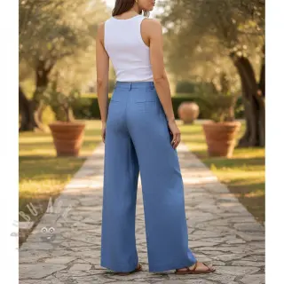 Tkanina wiskozowa z lnem PREMIUM jeans
