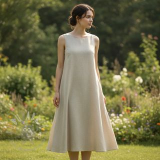 Tkanina wiskozowa z lnem PREMIUM pebble