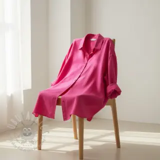 Tkanina wiskozowa z lnem PREMIUM fuchsia