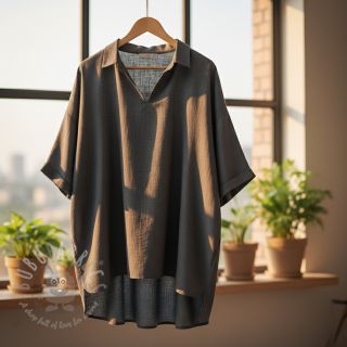 Tkanina wiskozowa z lnem PREMIUM dark grey