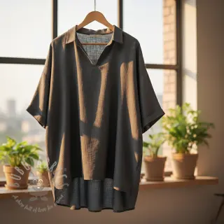 Tkanina wiskozowa z lnem PREMIUM dark grey