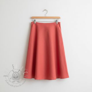 Tkanina wiskozowa z lnem PREMIUM dark coral