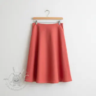Tkanina wiskozowa z lnem PREMIUM dark coral