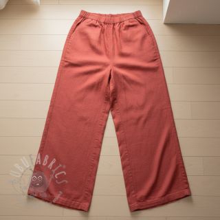 Tkanina wiskozowa z lnem PREMIUM dark coral