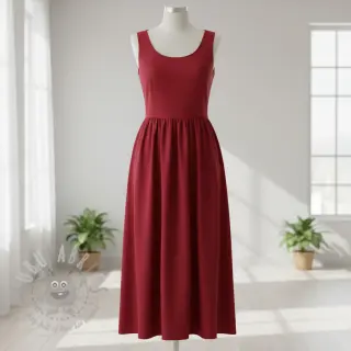 Tkanina wiskozowa z lnem PREMIUM dark red