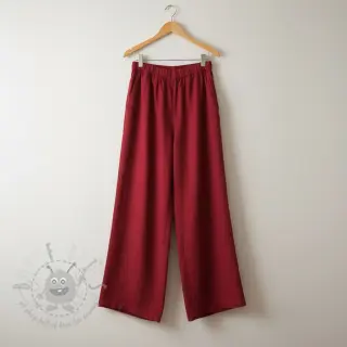 Tkanina wiskozowa z lnem PREMIUM dark red