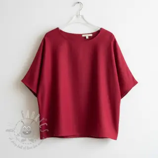 Tkanina wiskozowa z lnem PREMIUM dark red