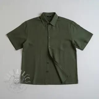 Tkanina wiskozowa z lnem PREMIUM army