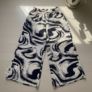 Tkanina wiskozowa z lnem Swirls design B