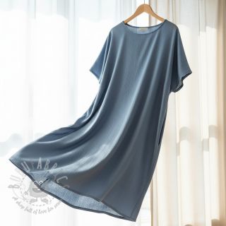 Tkanina wiskozowa z lnem CRINCLE blue shadow