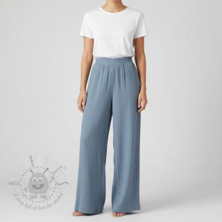 Tkanina wiskozowa z lnem CRINCLE blue shadow