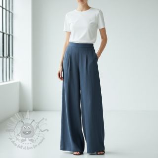 Tkanina wiskozowa z lnem CRINCLE navy