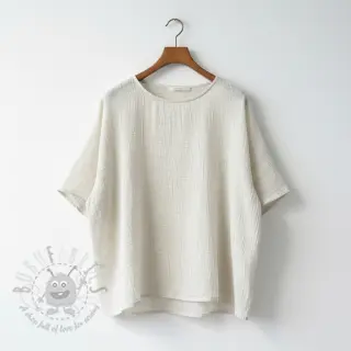 Tkanina wiskozowa z lnem CRINCLE off white