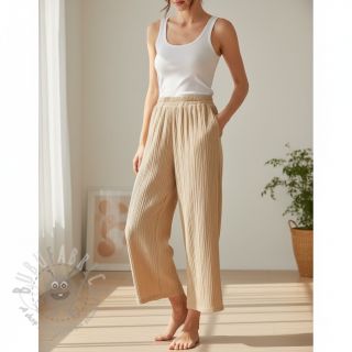 Tkanina wiskozowa z lnem CRINCLE beige