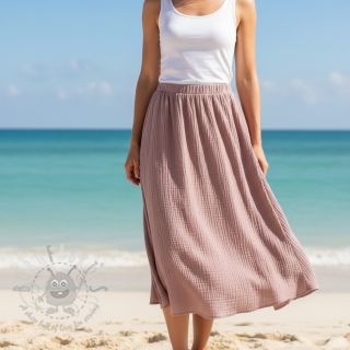 Tkanina wiskozowa z lnem CRINCLE old blush