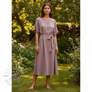 Tkanina wiskozowa z lnem CRINCLE old blush